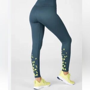 Fabletics Women’s Leggings in Blue with Green Accents